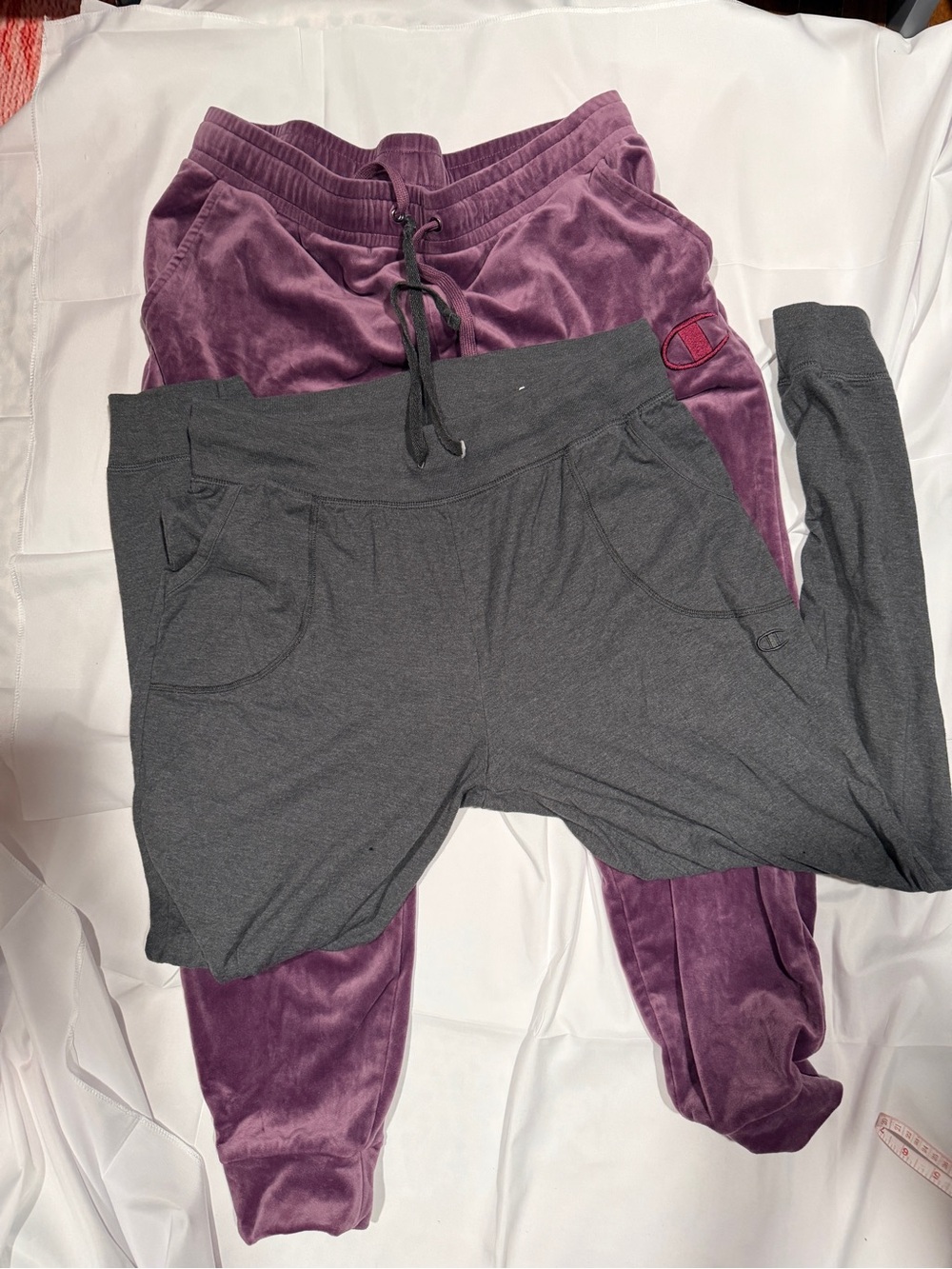Women’s Champion Joggers in Plum and Charcoal - lot of 2 - sz L